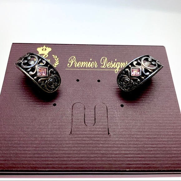 Premier Designs Valerie Crystal Clip-on Convert Pierced Earrings - Picture 7 of 13